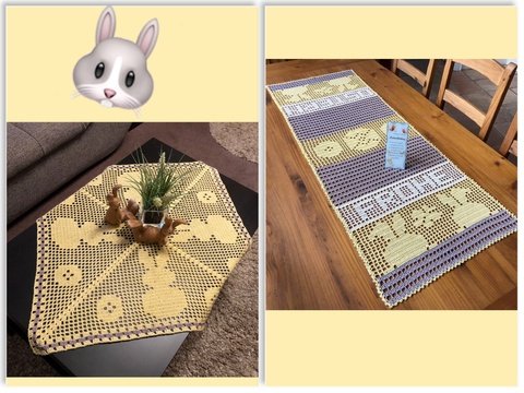 Häkeln / Sparset / Mitteldecke / Tischläufer / Frohe Ostern