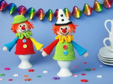 Häkelanleitung Eierwärmer Clowns - PDF Datei