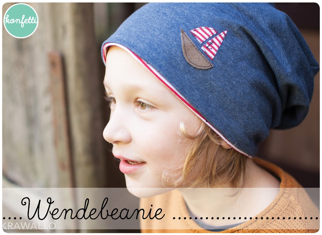 ebook Wendebeanie Nähanleitung Schnitt Mütze (KU 39cm bis 57cm)