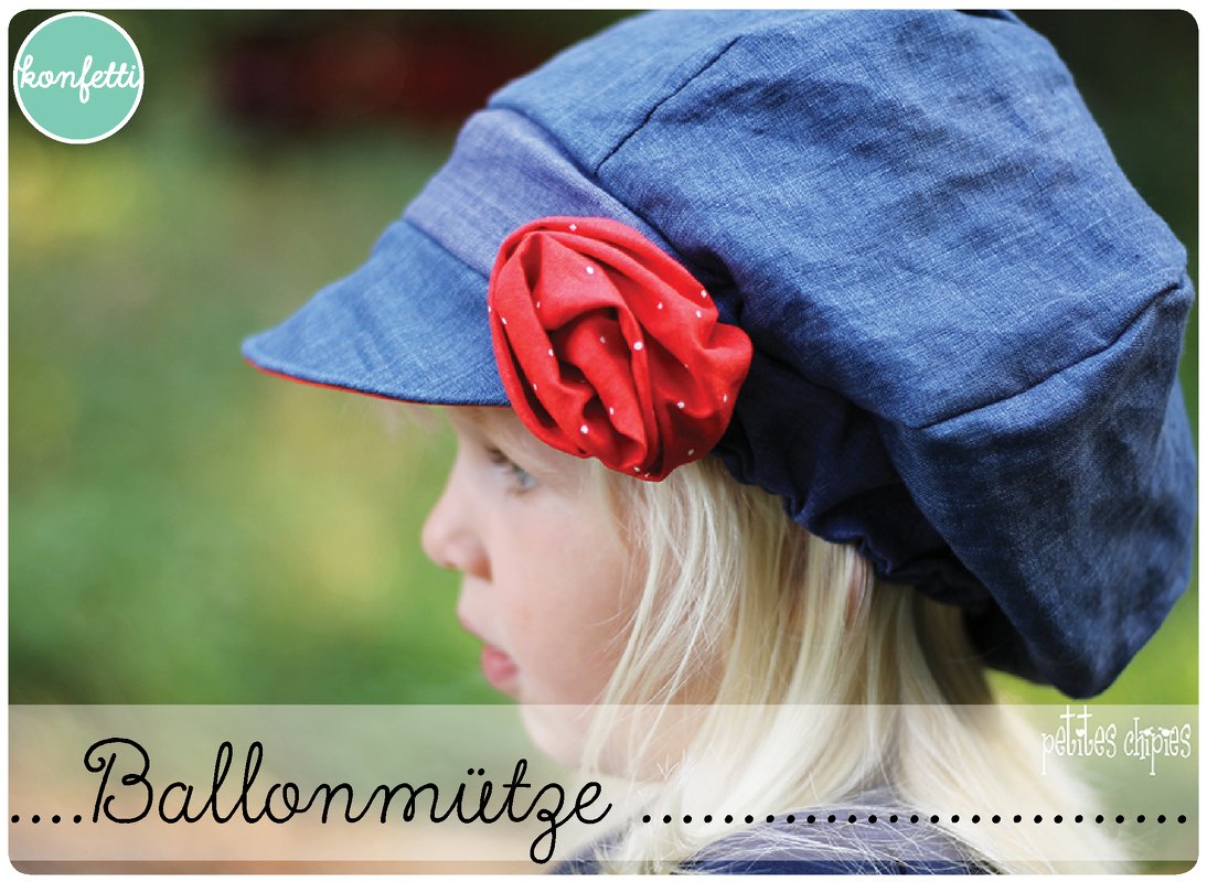 Ballonmütze Nähanleitung und Schnitt KU 37 - 55cm