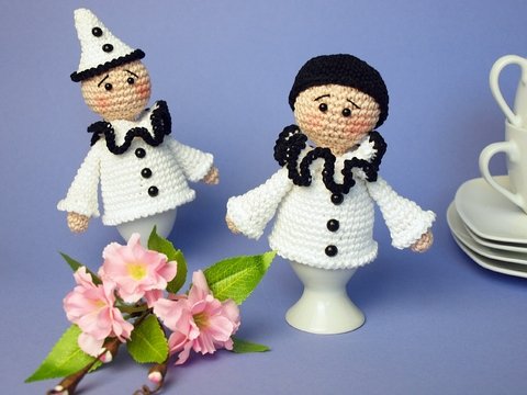 Häkelanleitung Eierwärmer Pierrot - PDF Datei