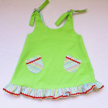 Sundress for baby girls and toddler,easy to make dress,sizes 3/6, 6/9, 9/12, 1T, 1,5T, 2T, 3T to fit 3 months to 3 years.
