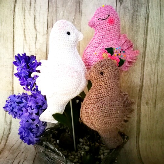 Zarte Vögelchen / Täubchen häkeln