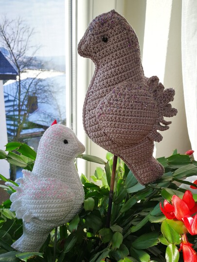 Zarte Vögelchen / Täubchen häkeln