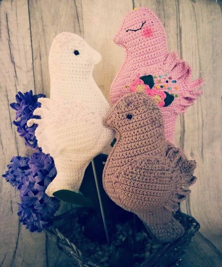 Zarte Vögelchen / Täubchen häkeln