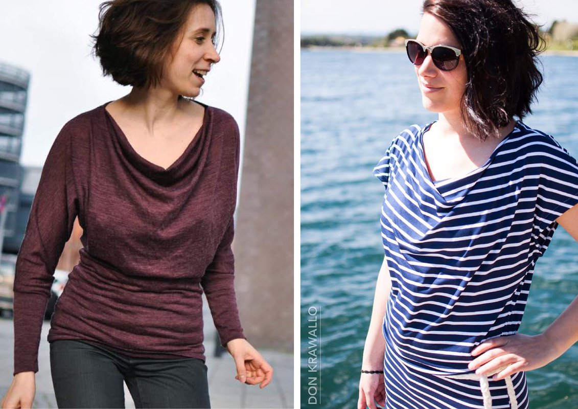 Jella - Wasserfallshirt Schnitt + Anleitung Gr. 34-48