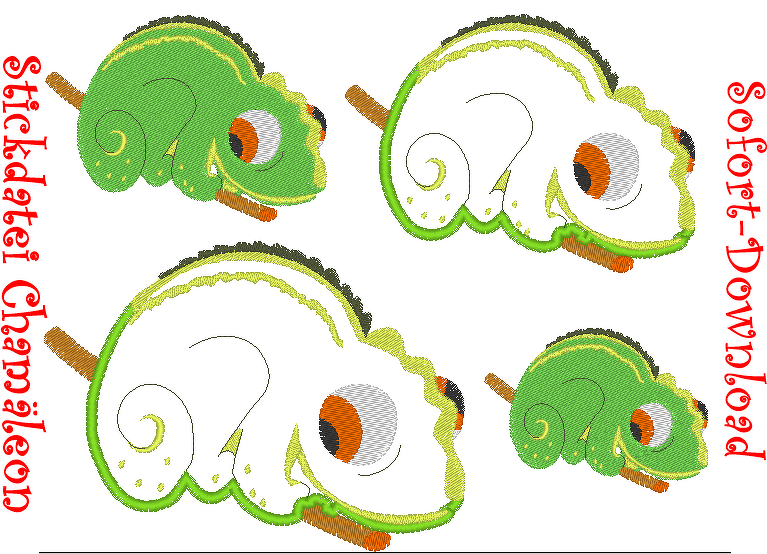 Stickdatei Chamäleon