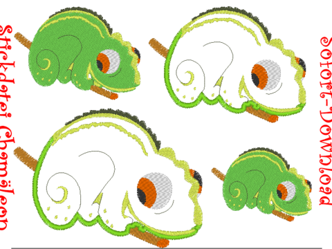 Stickdatei Chamäleon