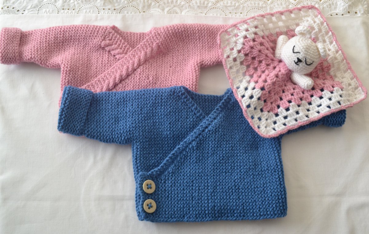 Strickanleitung * Baby Wickeljacke in 3 Größen * Gr. 50 - 86