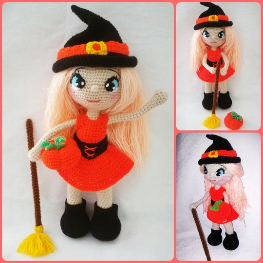 pattern amigurumi annie the little witch XL PDF english-Deutsch-dutch