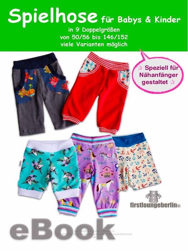 Spielhose *** für Babys & Kinder Jerseyhose Unisex Kinderhose in 9 Größen 50/56 bis 146/152 Nähanleitung mit Schnittmuster von firstloungeberlin - Bild 2