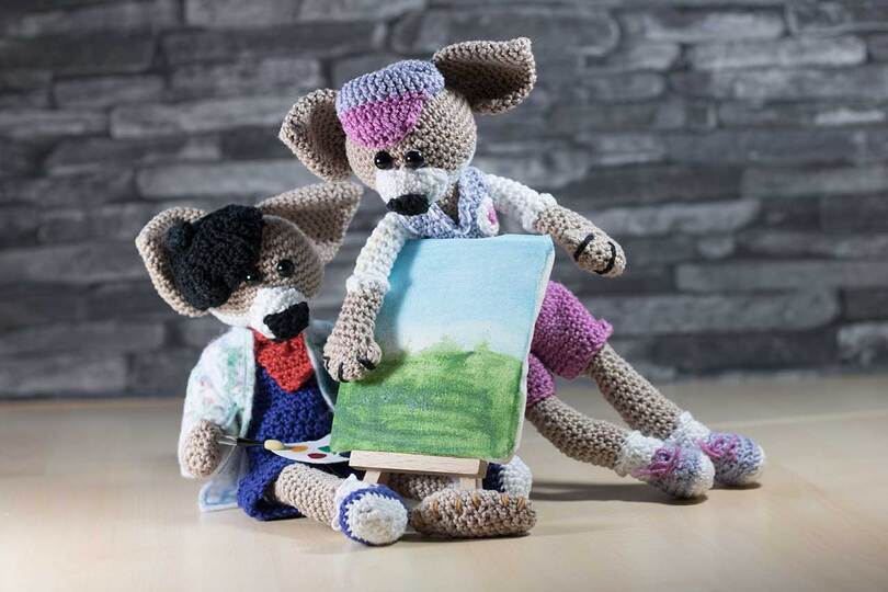 Häkelanleitung: Maler Jean und Freund Pascal