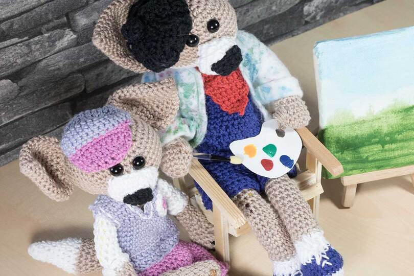 Häkelanleitung: Maler Jean und Freund Pascal