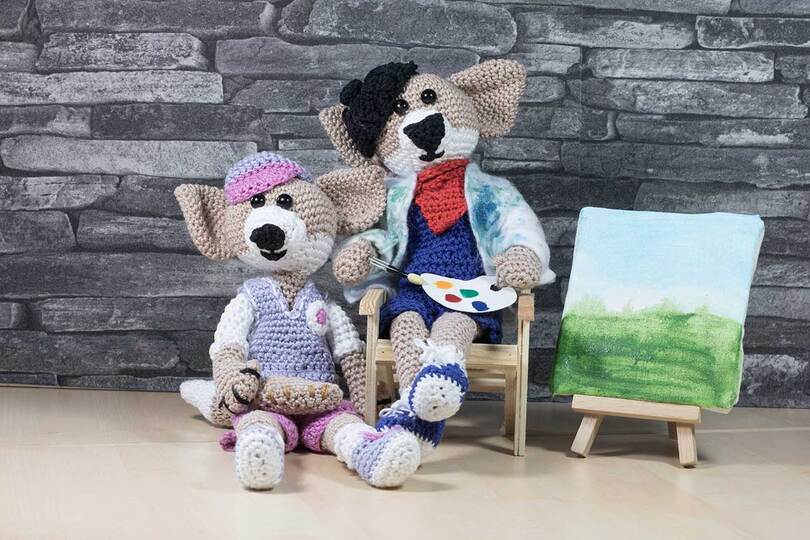 Häkelanleitung: Maler Jean und Freund Pascal