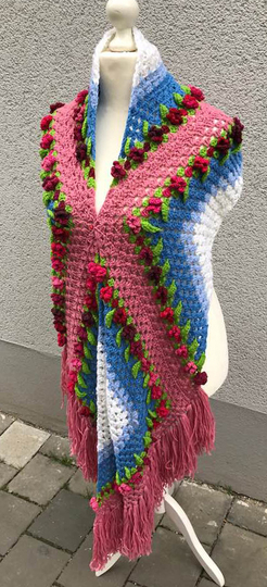 romantischer Blumenschal "Sommertag“