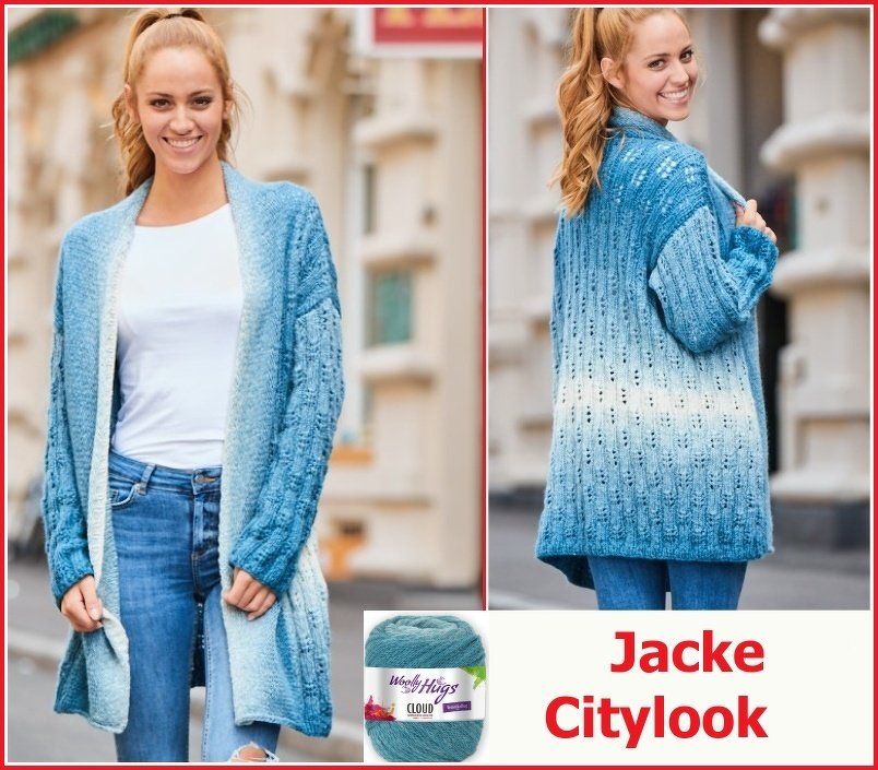 Jacke Citylook stricken mit CLOUD von Woolly Hugs