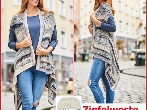 Zipfelweste "Easystyle" stricken mit BANDY von Woolly Hugs