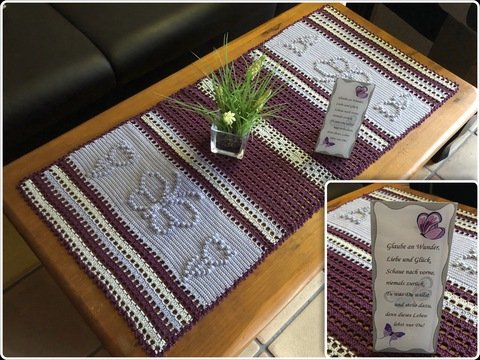 Häkeln / Tischläufer Schmetterling