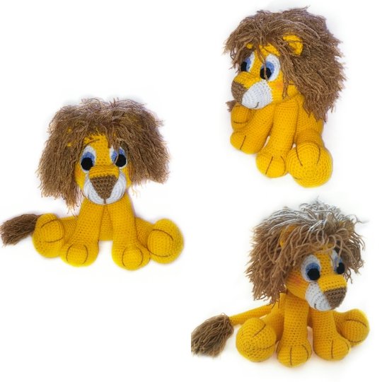 Häkelanleitung amigurumi jack, der löwe PDF english-Deutsch-dutch