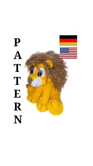Häkelanleitung amigurumi jack, der löwe PDF english-Deutsch-dutch