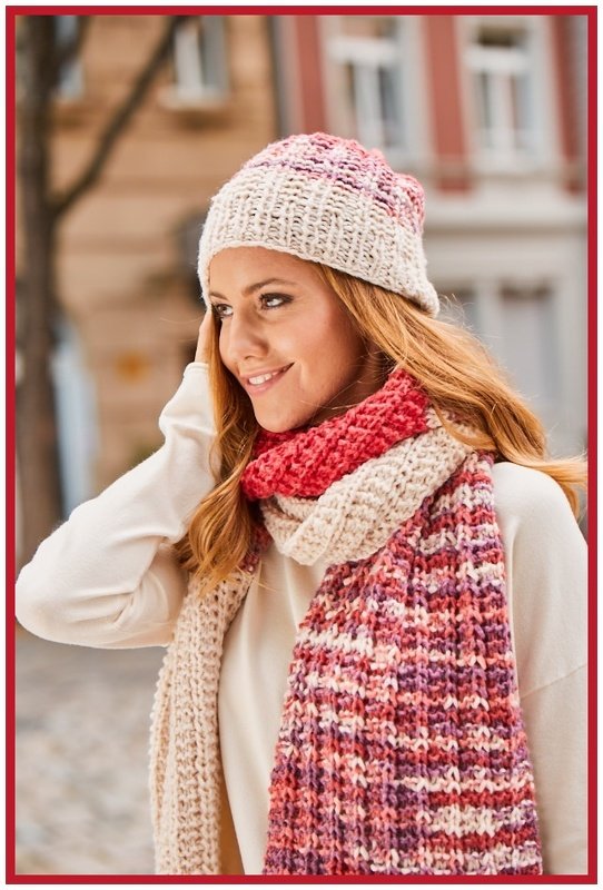Schal & Mütze "Red & White" Stricken aus SHEEP von Woolly Hugs - Bild 9