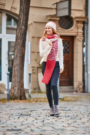 Schal & Mütze "Red & White" Stricken aus SHEEP von Woolly Hugs