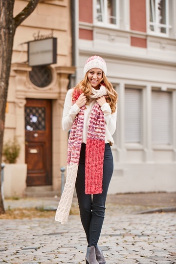 Schal & Mütze "Red & White" Stricken aus SHEEP von Woolly Hugs