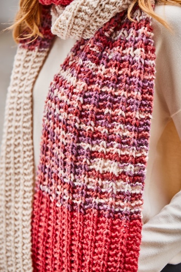 Schal & Mütze "Red & White" Stricken aus SHEEP von Woolly Hugs