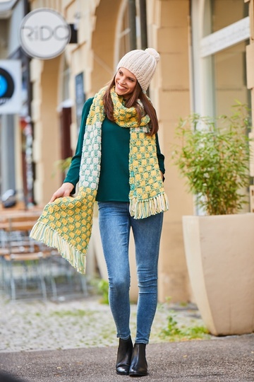 Schal & Mütze "Karo-Style" Stricken aus SHEEP von Woolly Hugs