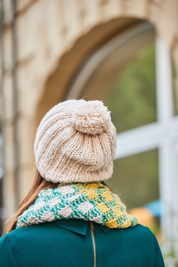 Schal & Mütze "Karo-Style" Stricken aus SHEEP von Woolly Hugs