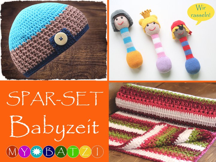 Sparset BABYZEIT - Mütze, Decke und Rasseln