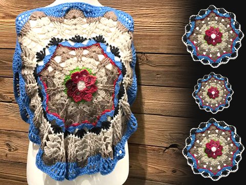 Mandala Poncho  "Bayrische Blume"