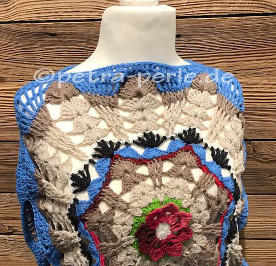 Mandala Poncho  "Bayrische Blume"