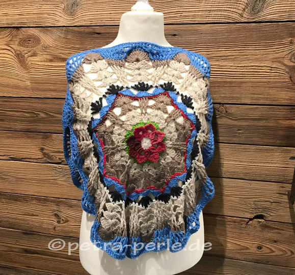 Mandala Poncho  "Bayrische Blume"