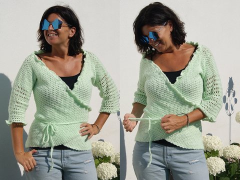 Wickelpulli / Wickelweste oder Dreieckstuch CLASSIC (Gr. S/M. L/XL - leicht an alle Größen anzupassen)