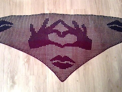 Motivtuch : Love & Kiss (Häkelanleitung)