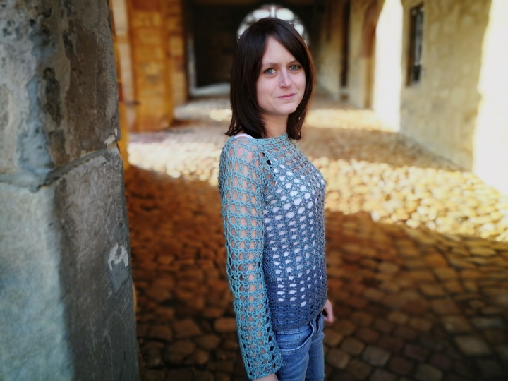 Häkelanleitung Lochpulli Ozean, In jede Größe anpassbar