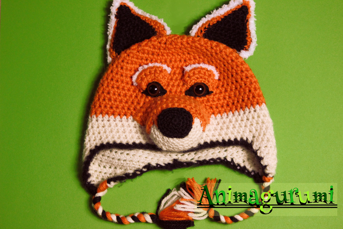 Fox Animalhat Crochet Pattern in 4 sizes