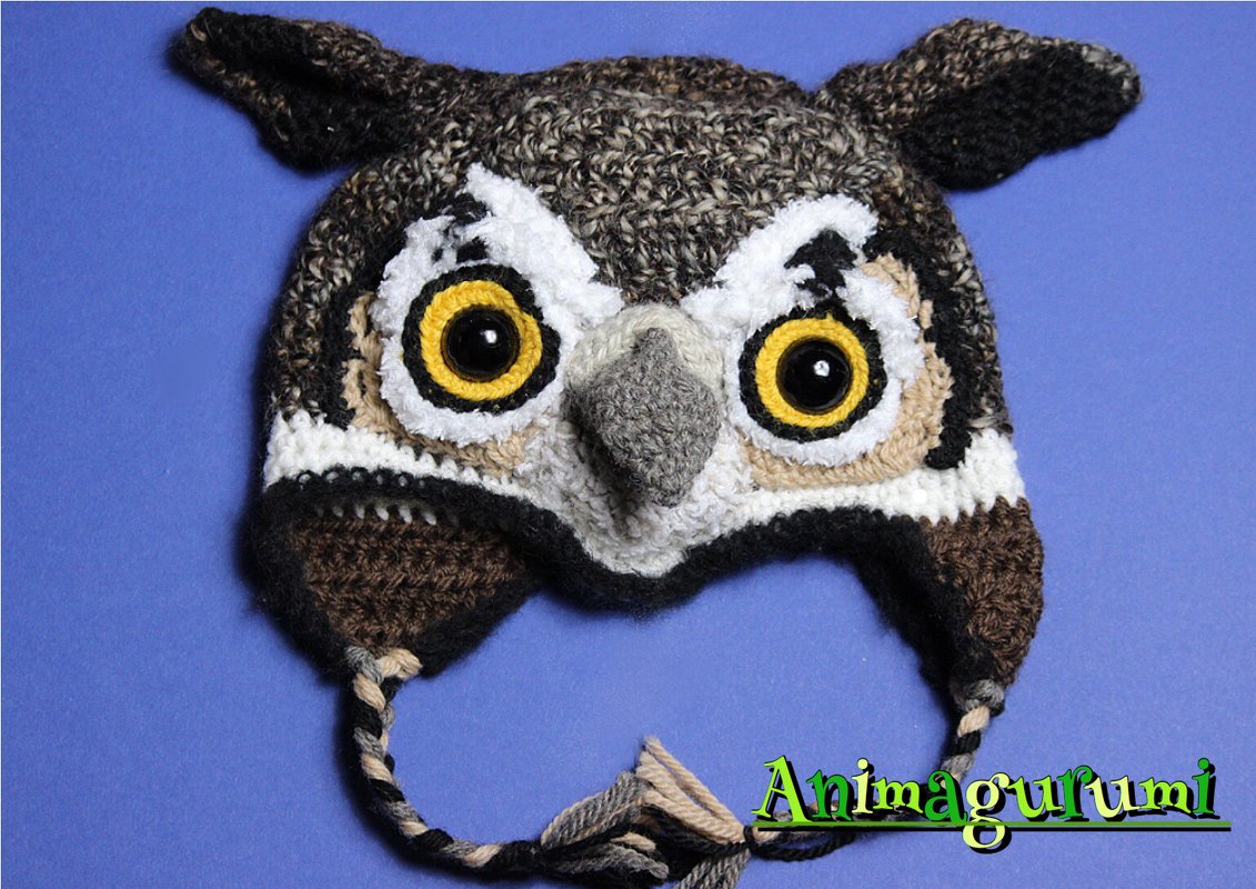 Owl Animalhat Crochet Pattern in 4 sizes