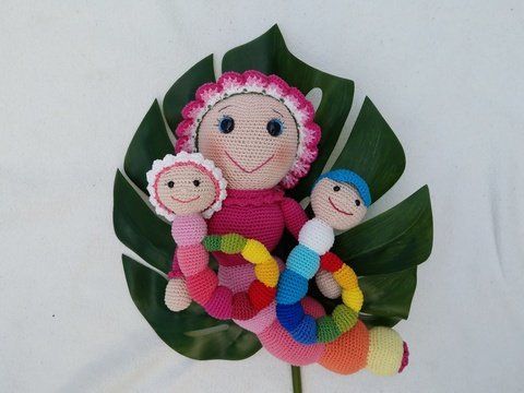 Häkelanleitung Set "Kuschelwurli + Babyrassel"