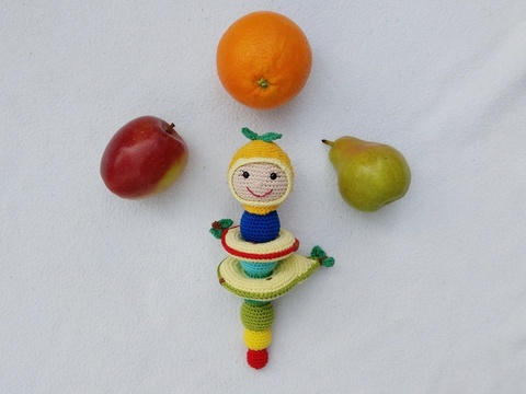 Häkelanleitung Babyrassel "Wurli hat Hunger"