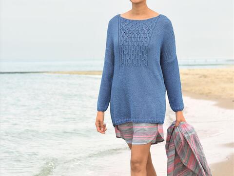 Gestrickter Oversize-Pullover mit Smokmuster