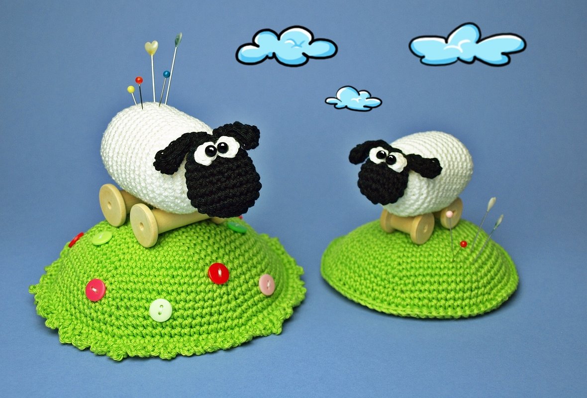 Häkelanleitung Nadelkissen Schafe - PDF Datei