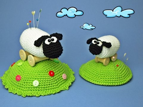 Häkelanleitung Nadelkissen Schafe - PDF Datei