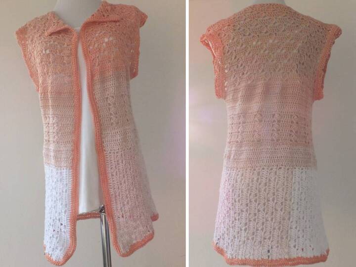 Häkelweste Querbeet für Damen