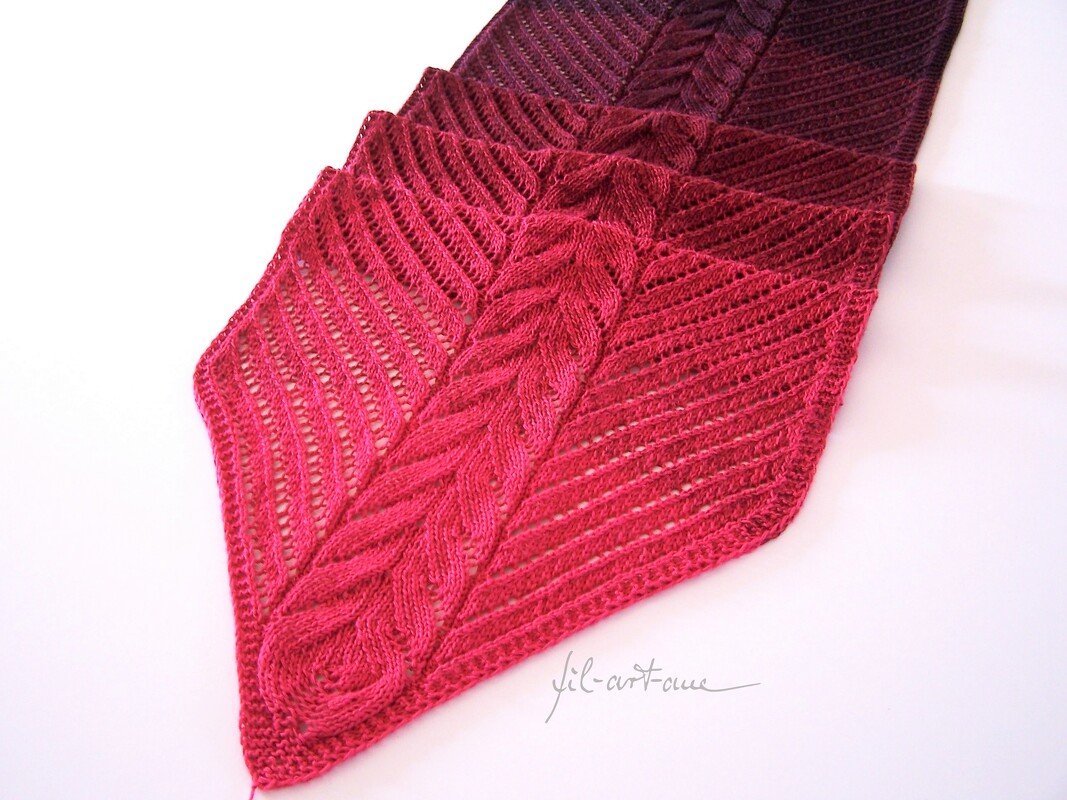 Knitting Pattern Stole Shawl "Glowing Embers" - Image 5