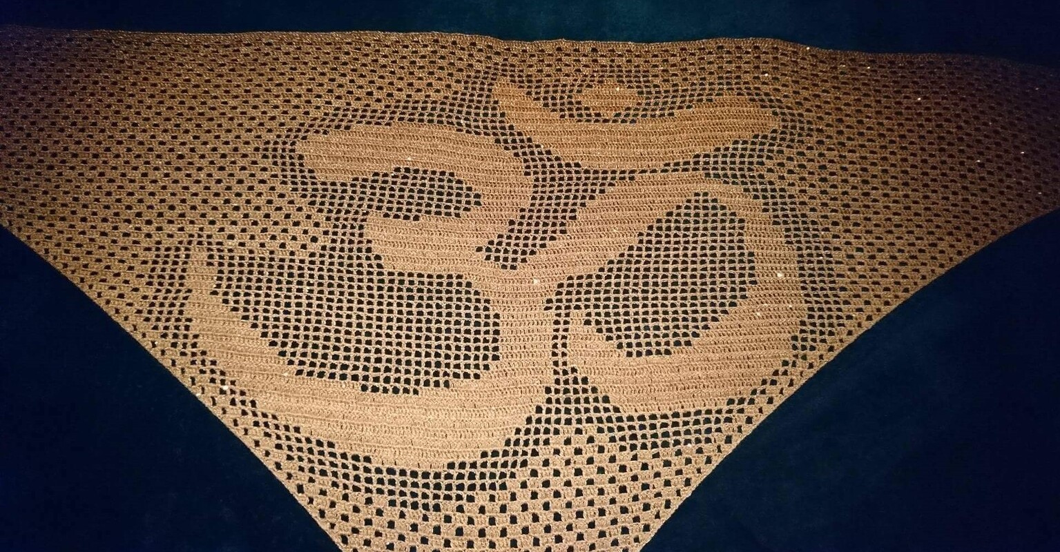 Motivtuch "Ohm", Dreieckstuch, Häkelanleitung - Bild 3