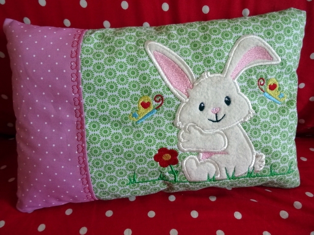 Stickdatei Taschenmotiv Hase + Kissen ITH