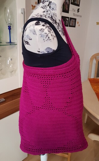 Tasche Einkaufsnetz Beutel "Pfote", Häkelanleitung