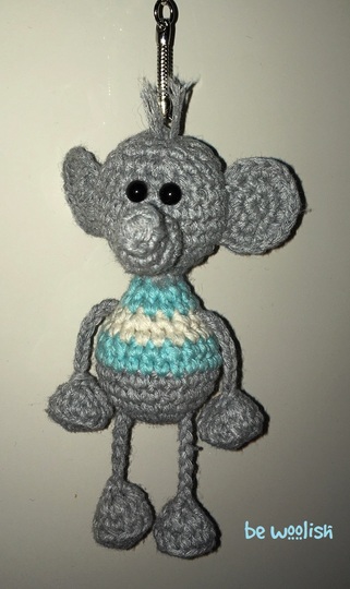 Glücksbringer Elefant groß - Schlüsselanhänger / Taschenbaumler - Häkelanleitung